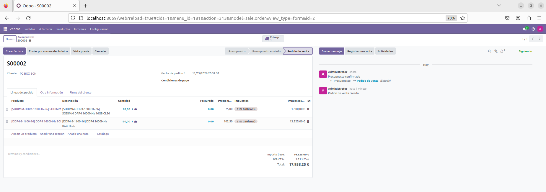Connexió Venda-Inventari